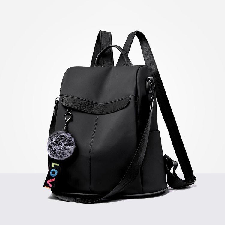 Yogodlns Moteryggsekk Dame Vanntett Oxford-ryggsekk Hårball Tenåringsskoleveske Reise Ryggsekk med stor kapasitet