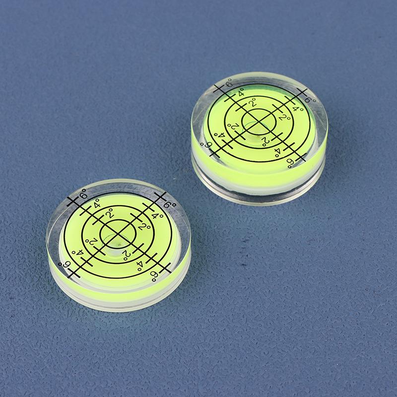 2 Stück 32 mm Libelle Oberflächen-Gradmarkierungs-Wasserwaage Rundes Messgerät Acryl für Bau Handwerkzeuge Teile