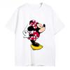 MINISO Disney Mickey and Minnie Print Couples T-shirt For Men Women Cotton Short Sleeve O-neck Tees Summer Casual Oversized Tops