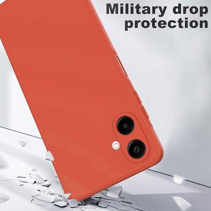 Coque de Protection - BOOLING - pour Samsung Galaxy A07 - Silicone Anti-Rayures Orange - 2 Verres Trempés