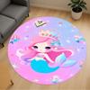 1PC Mermaid Fantasy Round Chair Mat Area Rug - Non-Slip, Floor Mat for Office, Bedroom, and Indoor Decor -Gift D1127264