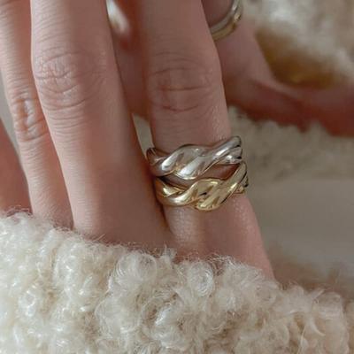 BettyU 925silver Twist Volume Ring