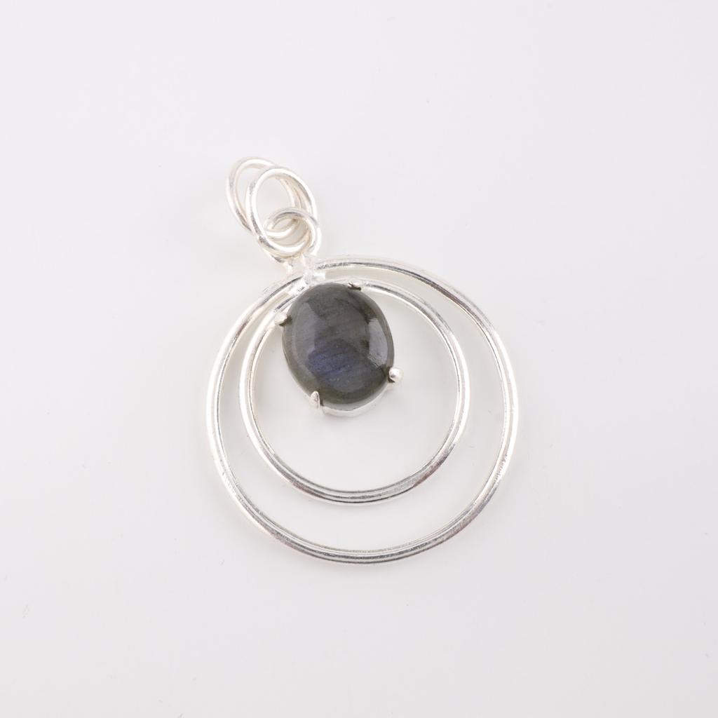 Labradorite Gemstone 925 Sterling Silver Jewelry Handmade Pendant 1.65" For Her PP-61-35