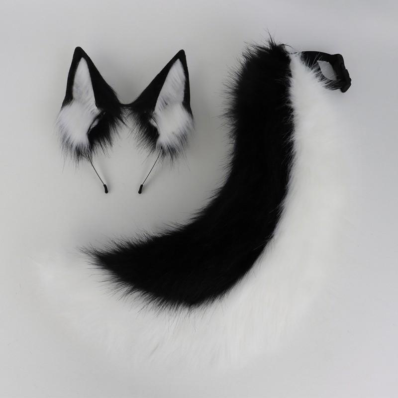 Wolf Ear Headband Tail Prop Set Cosplay Costume Accessory Anime Party Halloween Festival