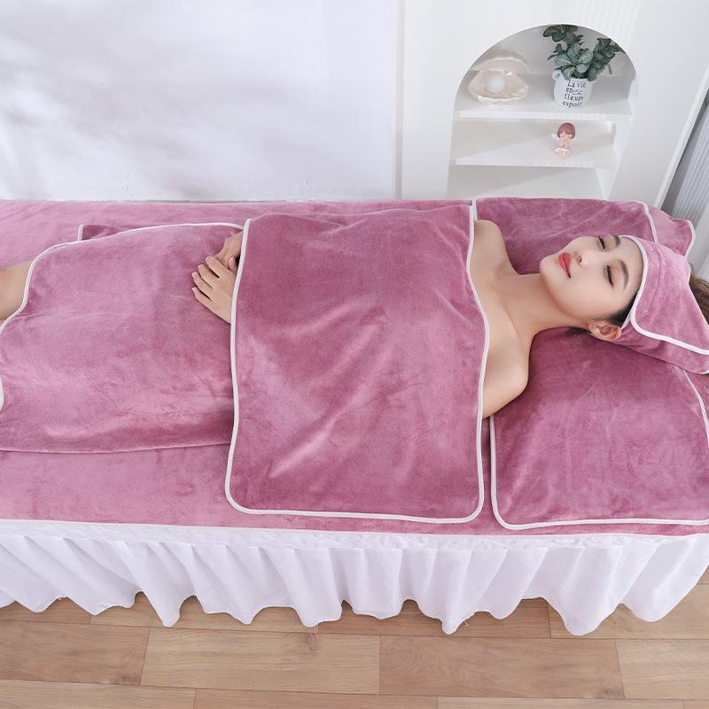 Salon-Specific Towels Skin Management Bed Sheets Soft Breathable Absorbent Bath Skirts Head Wrap Large Towels Five-piece Set