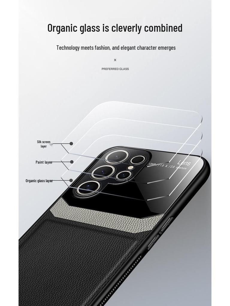 Compatible Samsung Phone Cases: S25 Ultra, S24 FE, S22, A53, A72, A34, Note 20+ with Leather Texture