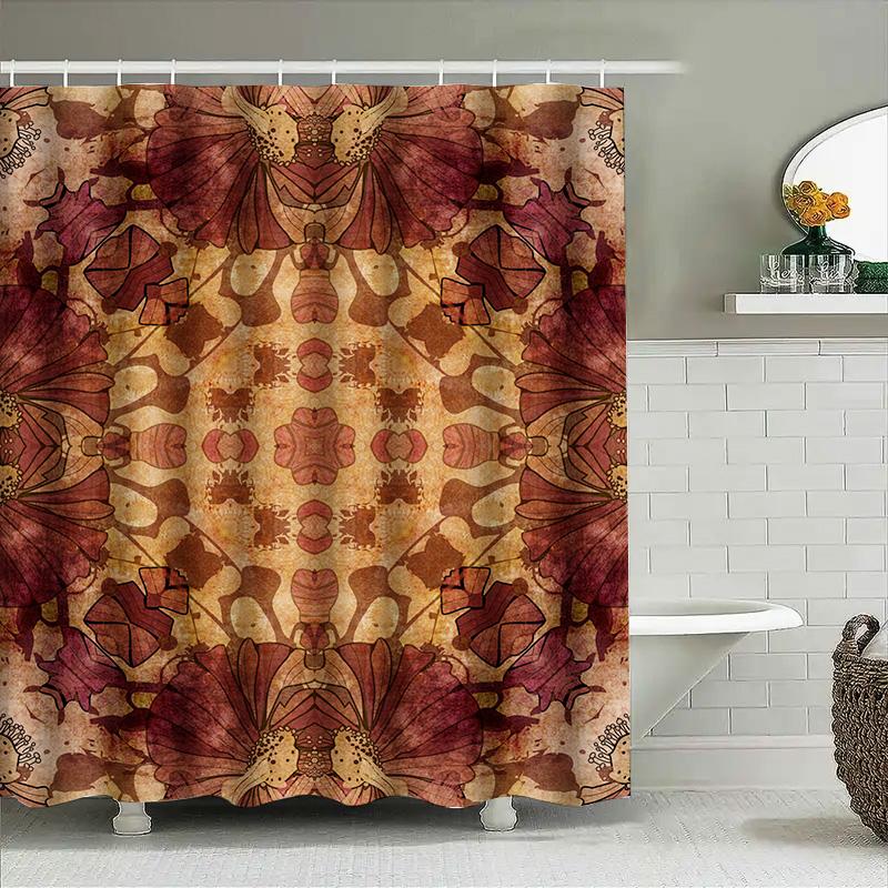 Colorful Shower Curtain With Abstract Landscape Design Modern Bathroom Decor For Home Living Room Or Bathing Area (128 Character