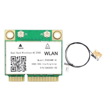 3165HMW AC 600M 2,4G+5G dvoufrekvenční vestavěná bezdrátová síťová karta Mini PCIE Adaptér Wi-Fi 4.0 kompatibilní s Bluetooth