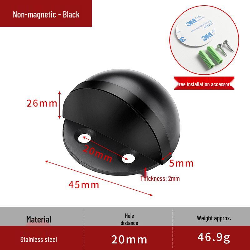 No-Drill Anti-Collision Rubber Door Stopper for Glass Doors - Hole-Free, Anti-Theft, Turtle Top Design