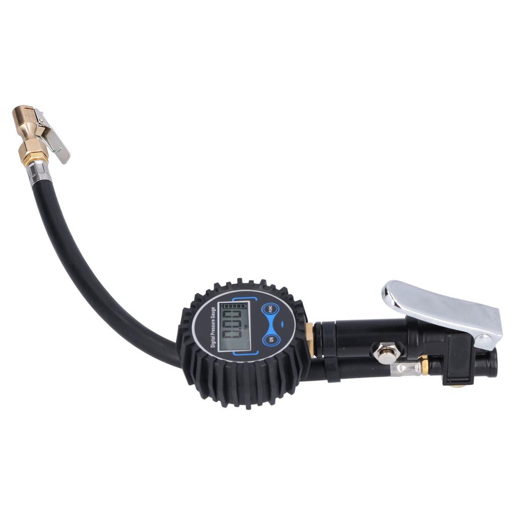 200PSI 14BAR Tire Inflator Meter LCD Display Inflation Pressure Gauge with LED Light for Car Van Motorcycle Dirt Bike