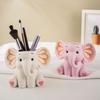 Elefant Pennhållare Söt Skrivbords Pennhållare Multifunktionell Harts Pennhållare för Barn Tonåringar Kontor Skolmaterial