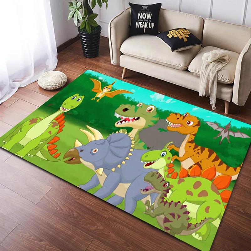 Dinosaur 3D Printed Carpet Children Rugs for Bedroom Living Room Anti-slip Baby Crawling Play Mat Rugs and Carpet for Boys Room