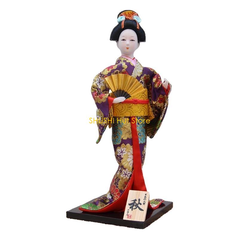 Exquisites 30cm Japanese Kimono Dolls Handcraft Japanese Geisha Dolls Folk for Cultural Enthusiasts Unique Gift Seekers D57B