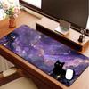 Kawaii Black Cat Silicone Soft Gaming Mouse Pad Large Keyboard Pad Topographic Mouse Pad for Keyboard with Anti-Slip TableMat