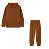2024 Trendy Solid Color Hooded Sweatshirt & Casual Two-Piece Set for Autumn/Winter