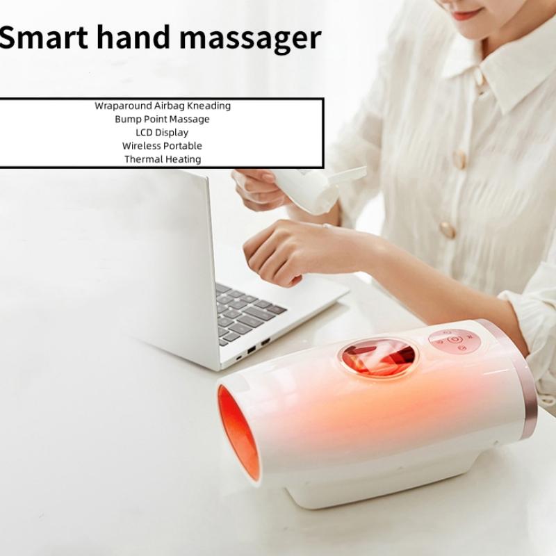 Premium Wireless Hand Massager with Heat, Air Compression , Rechargeable Hand Massager, Improves Blood Circulation