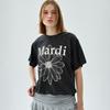 [mardimercredi] T-Shirt Leopard Flowermardi Cracked Charcoal Ivory