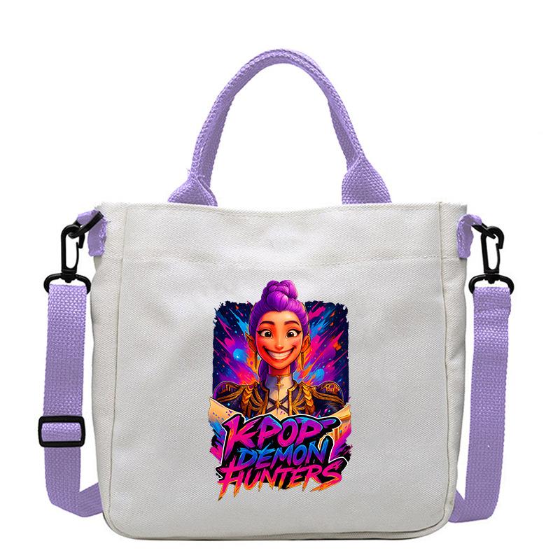 Horký prodej KPOP Dívčí skupina Demon Hunter Tištěná plátěná taška Módní dámská dojížděcí taška přes rameno crossbody
