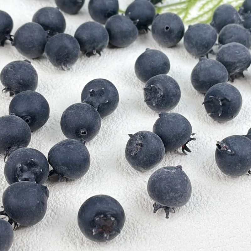 20Pcs Blue Fruit Model Po Props Simulation Blueberry Diy Fake Fruit Artificial Blueberry Simulation Fruit Home Decoration