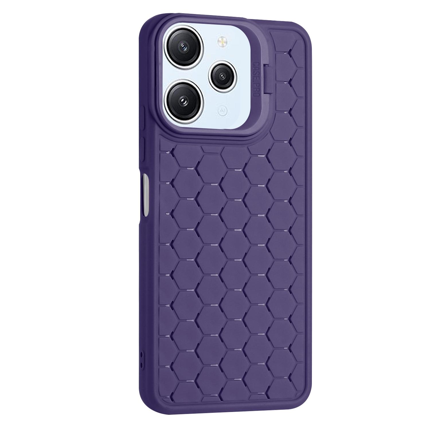 

For Xiaomi Redmi 12 4G Case Heat Dissipation Kickstand TPU Back Cover Purple