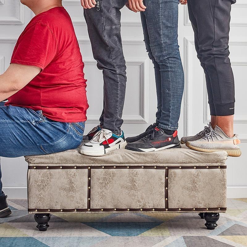 Shoe Changing Stool Rectangular Storage Stools Multifunctional Aesthetic Stool Luxury Long Sofa Stools Living Room Furniture