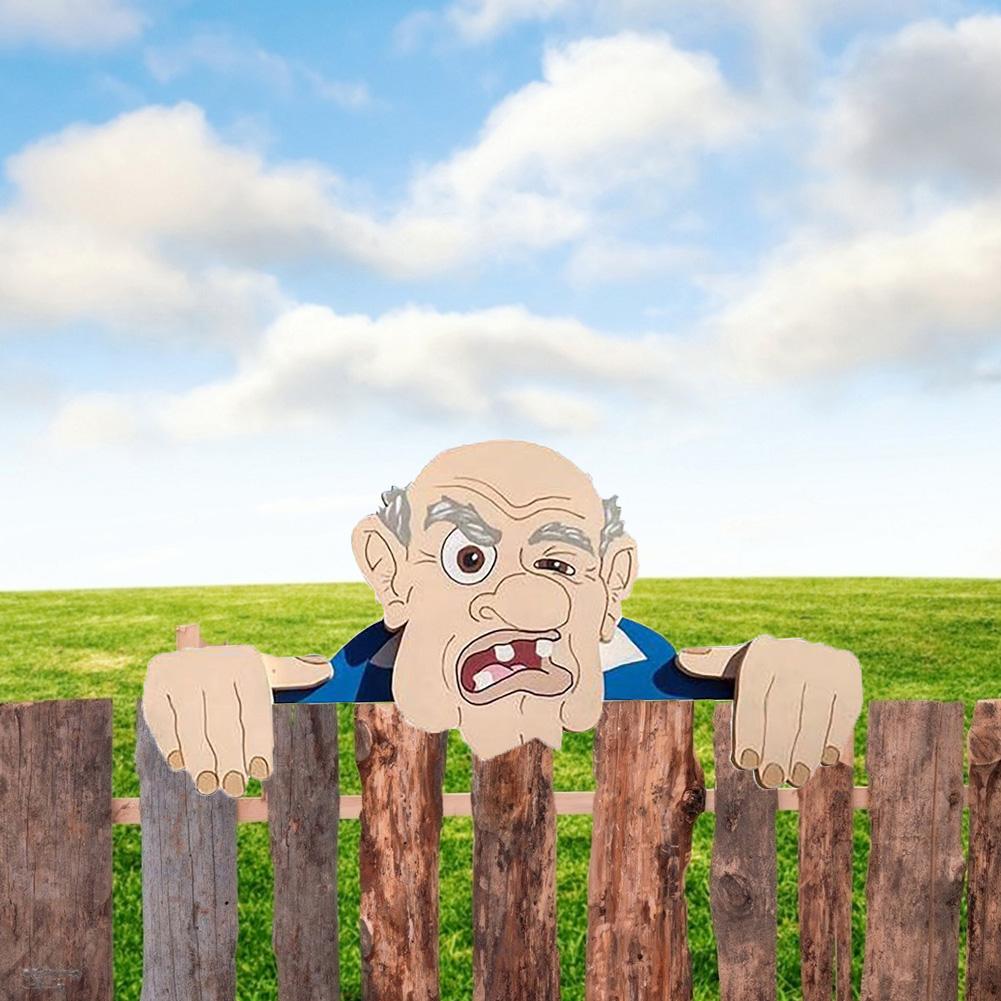 Buy Garden Illustration Fence Decoration Wood Old Man/Lady Yard Art