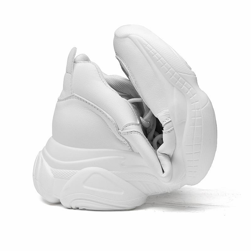 Genuine Leather Elevator Sneakers Man Height Increase Insole 8cm White Black Shoes Taller Men Leisure Fashion Shoes Taller Shoes