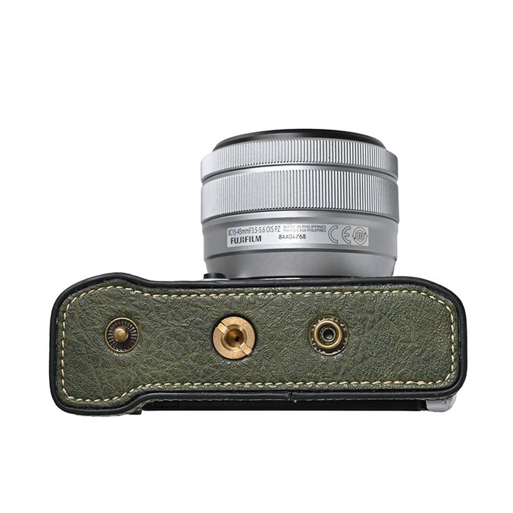 For Fujifilm X-M5 Protective Cover Litchi Textured PU Leather Camera Case with Shoulder Strap