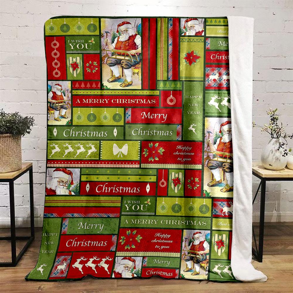 Christmas Themed Festive Holiday Decor Santa bedroom Blanket for Livingroom Couch lunch break Soft throw for Friend's festival Gift