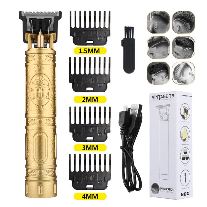 Hot Sale Vintage T9 Hair Cutting Machine Men's Electric Shaver Rechargeable Hair Trimmer Beard Clipper Barber Hair Cut