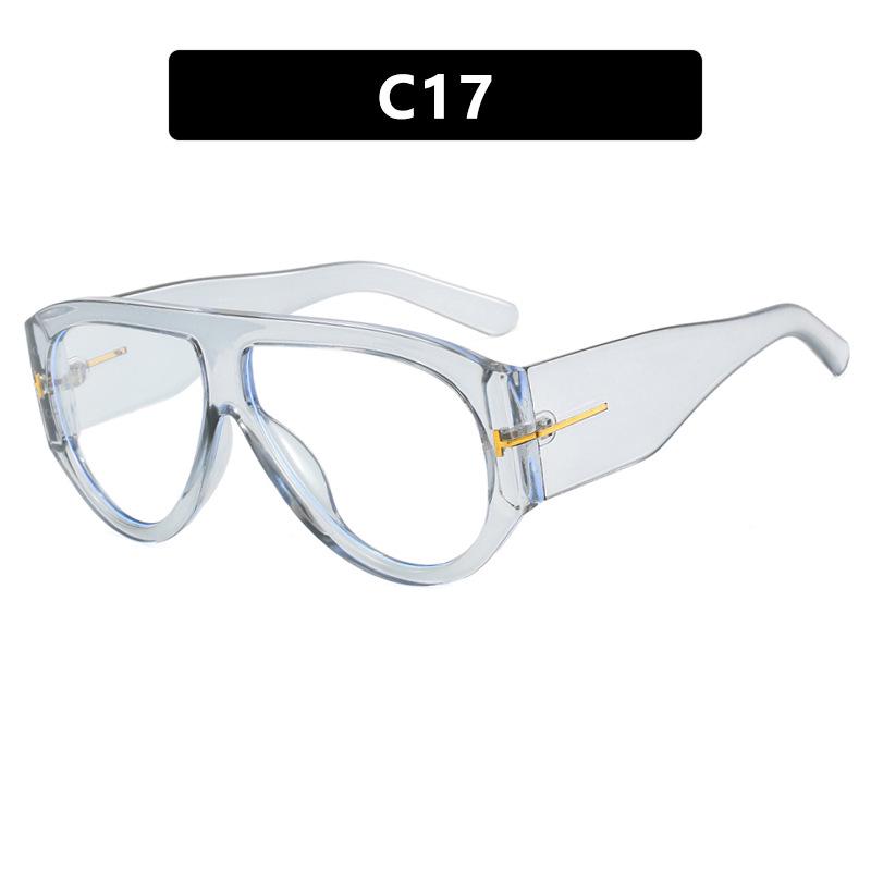 

Солнцезащитные очки авиаторы Т-образной формы 2024 модные с большой оправой женские Metal Hinge