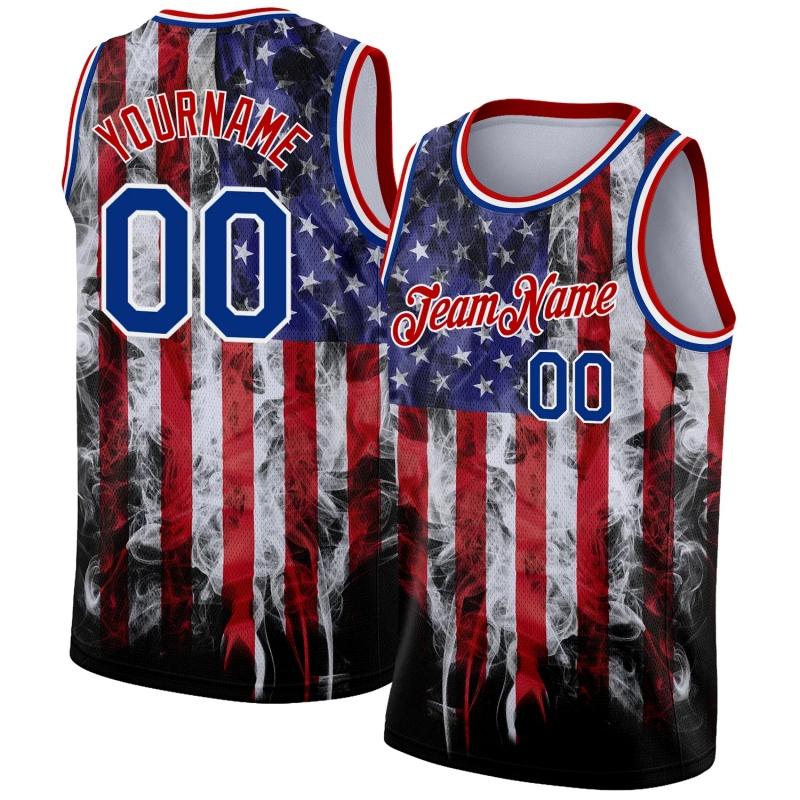 America Basketball Jerseys Pattern Tank Tops For Men Customized Name Numbers 3D Printed Tees Summer Loose Sport O-Neck Vest Tops