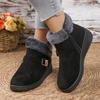 Fashion Winter New Fashion Short Suede Round-toe Elevated Flats Casual Side Zipper Comfortable Cold-resistant Warm Women's Boots