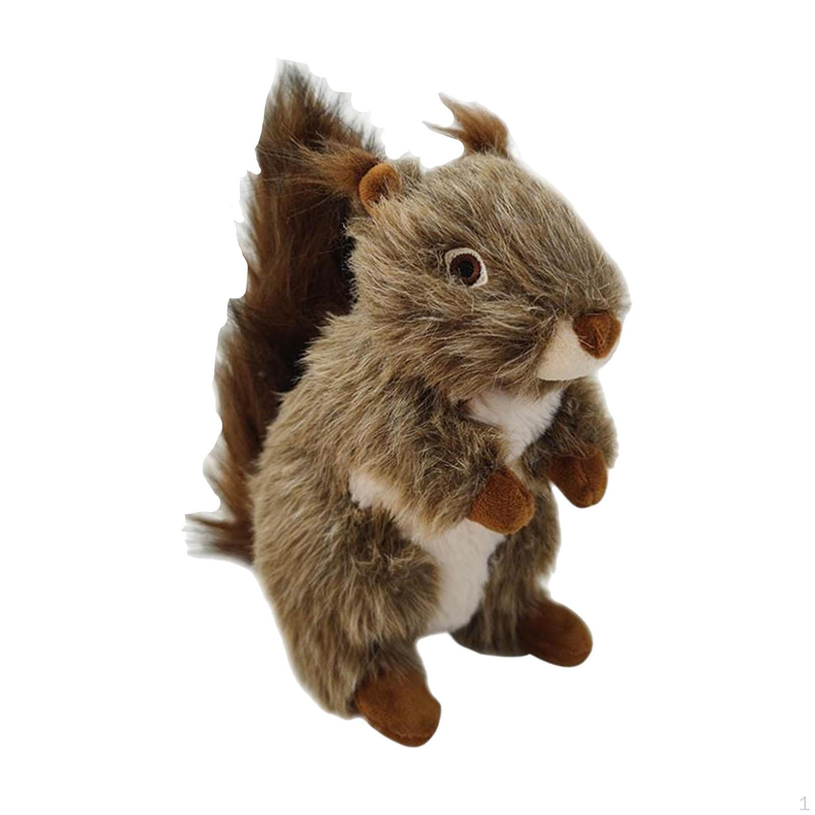 Squeaky Dog Toy Chewing Bite Resistant Pet with Squeaker Sound Squirrel Plush