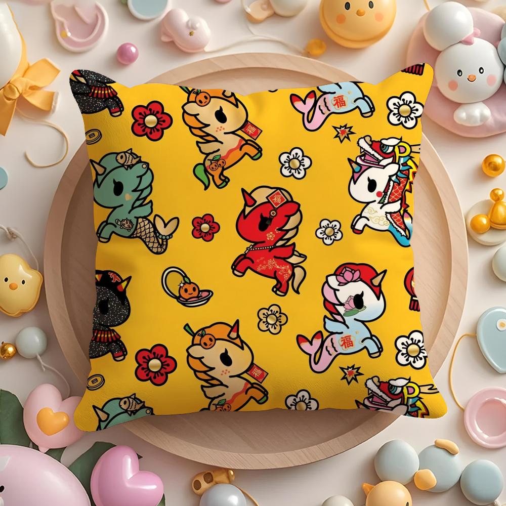 

Япония Tokidoki Creative Наволочка Короткий плюш Двусторонняя печать Дом Машинная стирка в теплую зиму Наволочка 12x12Inch