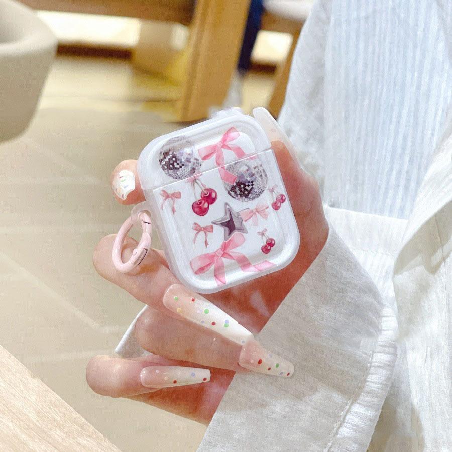 New big cherry bow AirPods pro1 wireless earphone protective case for 1/1/1 generation earphone cover