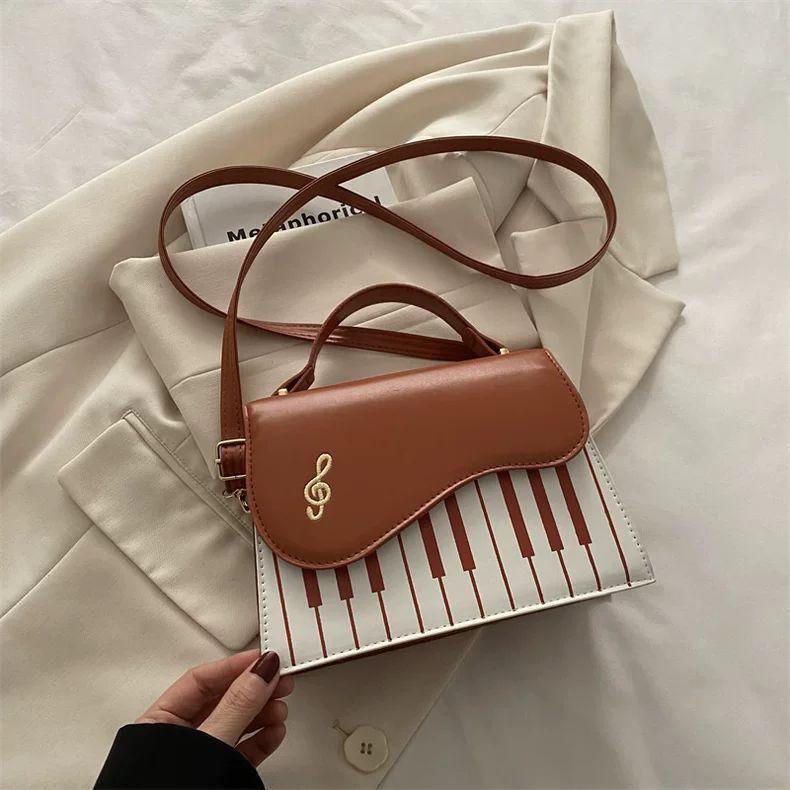 Contrast Piano Notes Crossbady Bag Small Square Bags for Woman Sweet Teenage Girls Bolsos mujer Personalized Sac Femme Bolsas