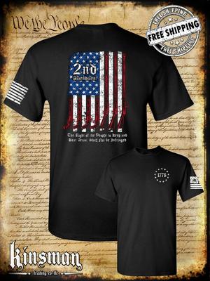 2. Verfassungszusatz Script T-Shirt - Amerikanische Waffenflagge USA Freiheit Waffenrechte