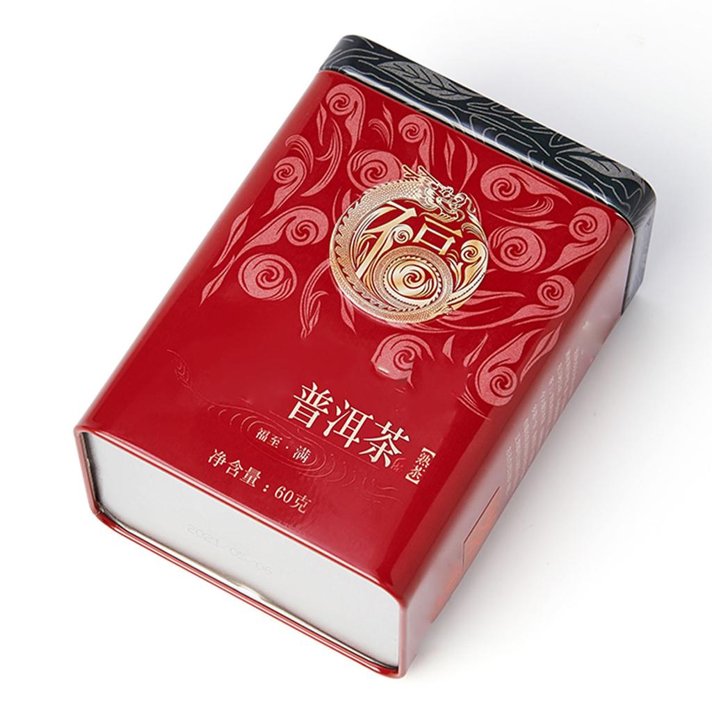 Banghai Pu'er Puerh Tè Maturo Confezione in Scatola Metallica Yunnan Foglie Grandi Tè per Ufficio Casa