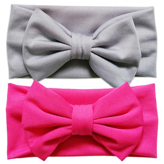 Cute Baby Toddler Solid Candy Color Bowknot Bow Stretch Headband Hair Band Accessory