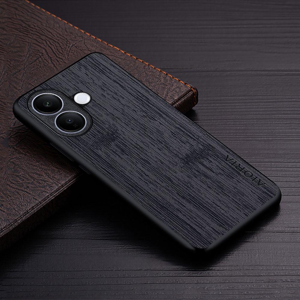 Case for Vivo S1 Pro V60 Lite V30 V30e V27 V27e V29e V17 Y04 4G 5G bamboo wood pattern Leather cover case for Vivo V60 Case