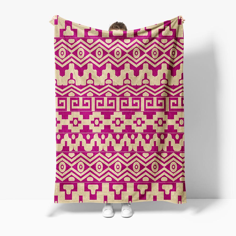 

Boho Geometric Pattern Blanket Throw Soft Fleece Bed Sofa Cover Decorative Throw Blanket for Living Room Bedroom 100x150cm