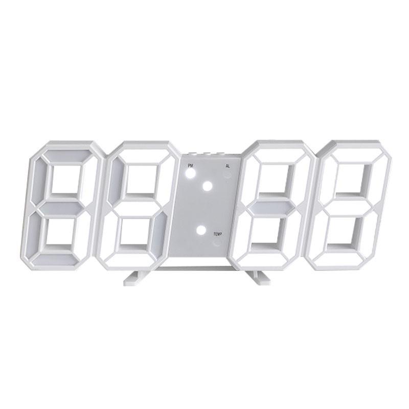 3D Smart Stereo LED Alarm Clock with Voice Control - Korean Style Wall & Table Clock