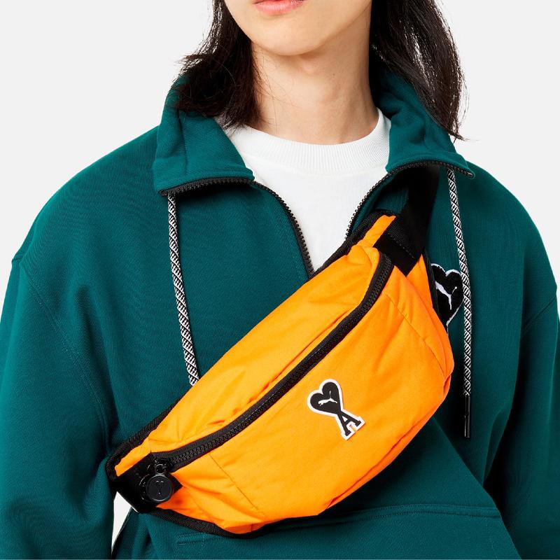 New PUMA AMI Collaboration Fabric One Shoulder Crossbody Bag Sling Bag Fanny Pack Regular Unisex Orange 079251-01