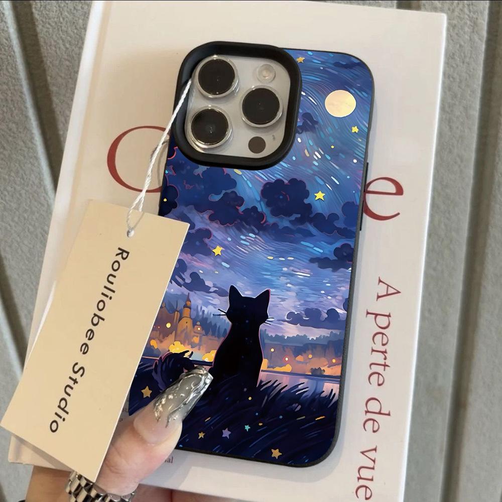 HOT Oil Painting Cat Cool Lichee leather pattern Phone Case For Redmi Note 14 13 12 11 10 9 8 Pro Plus 4G 5G Shockproof Cover