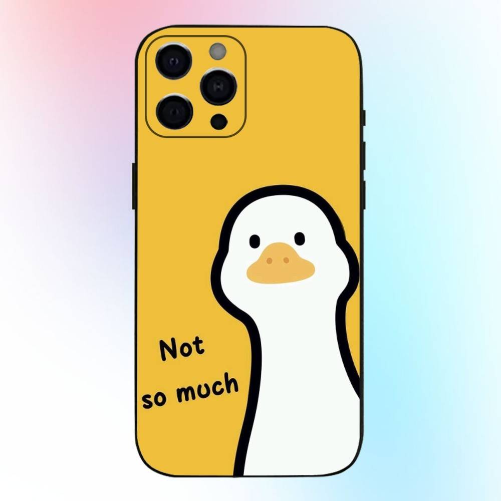 

Cute Cartoon Duck Phone Case For iPhone17,16,15,14,13,12,11 Plus,Pro Max Soft Black Cover iPhone16plus
