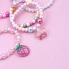 b58 5Pcs/set Cute Personality Strawberry Pentagram Pendant Pink Series Beaded Bracelets Suitable Holiday Parties Birthday Gift