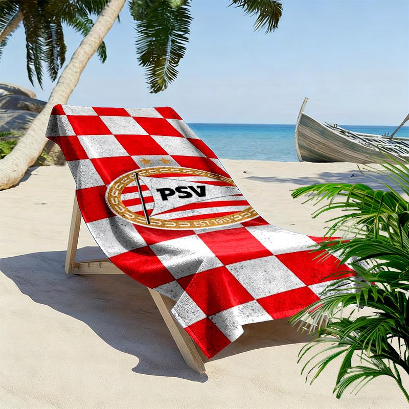 PSV Eindhoven Aufdruck Strandtuch, Großes Weiches Schnelltrocknendes Handtuch für Strand Camping Schwimmen