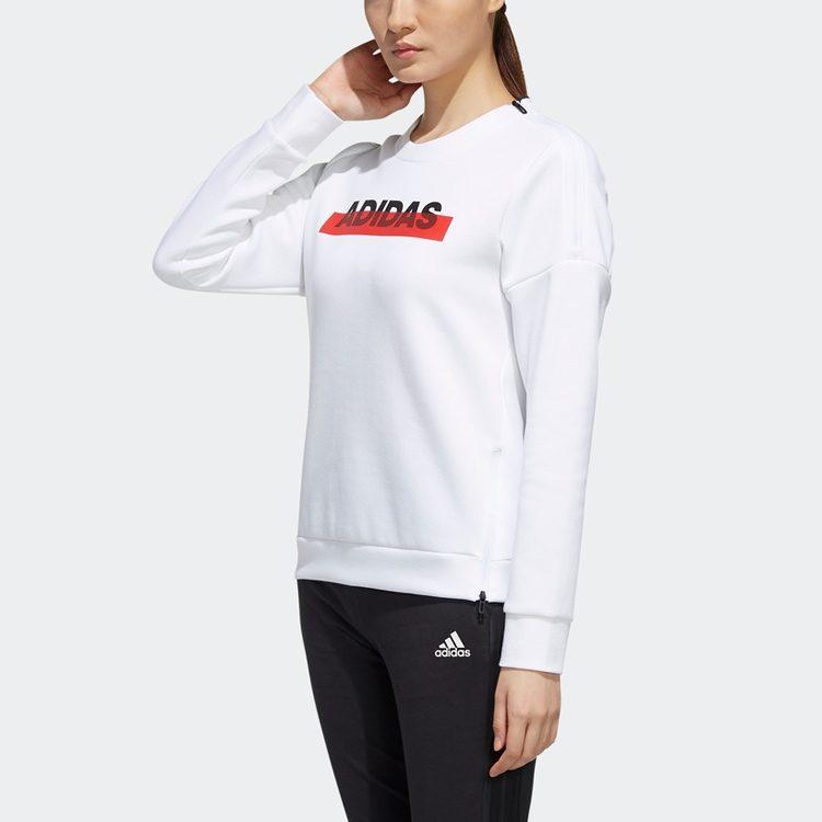 Adidas Sweatshirts Women's White Crew Neck Moderate Regular EH3857