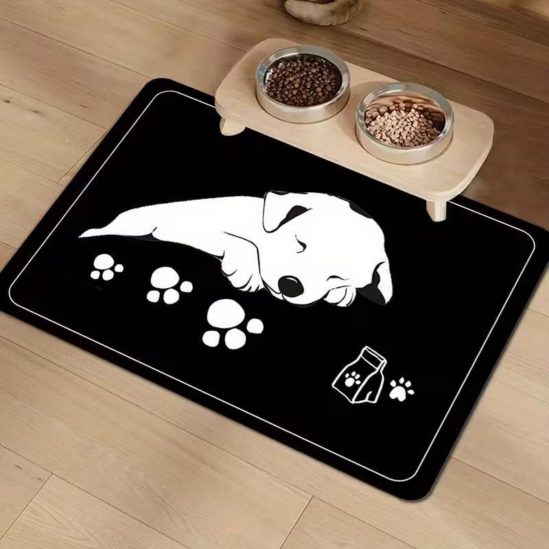 Dog Paw Prints Door Mat Diatomaceous Mud Pet Mat Soft Absorbent Quick Drying Washable Cat Placemat Dogs Accessories Pet Supplies
